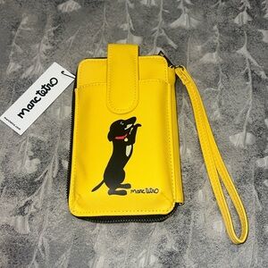 Marc Tetro Yellow Dachshund Cell Phone Wristlet/Wallet